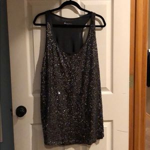 Grey Sequence tank top